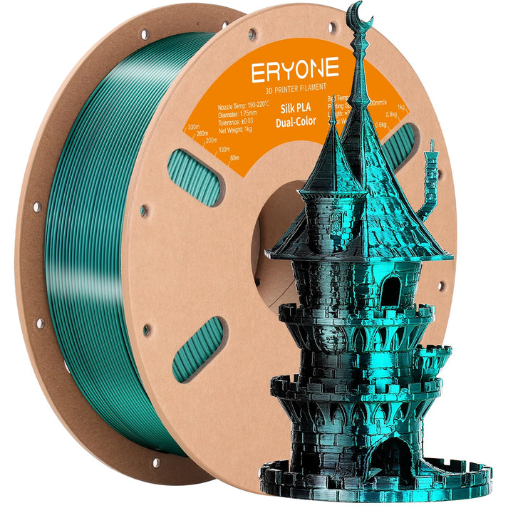ERYONE Silk PLA Filament 1.75 mm, 3D Drucker Filament PLA Silk,+/- 0.03 mm,Seidiges Mehrfarbiges PLA