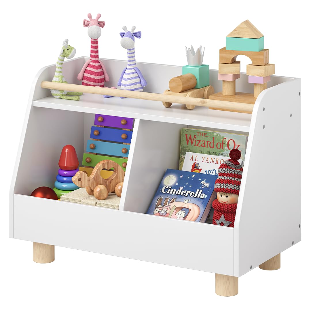 Bellabino Belly Bücherregal Kinder – Kinderregal mit 2 Fächern – Montessori Spielzeugregal mit Ablag