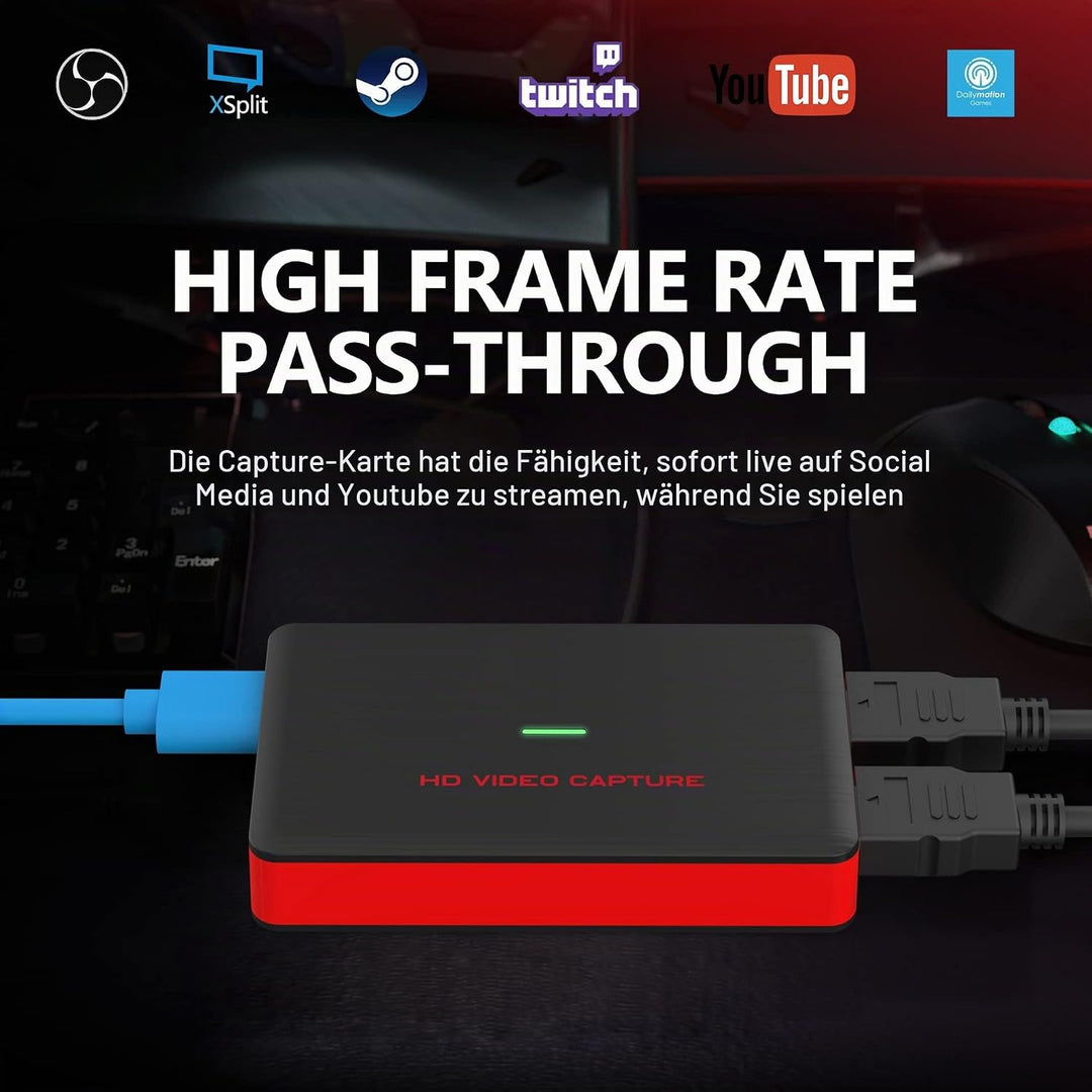 USB 3.0 HD Video Capture Card Full HD 1080P 60FPS Live Streaming Video Recorder Converter Box for Wi