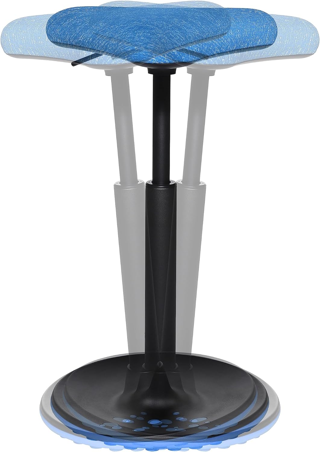 Topstar Sitness H1, Arbeitshocker, Stehhilfe, Drehhocker, höhenverstellbar, Stoffbezug Polyester, bl