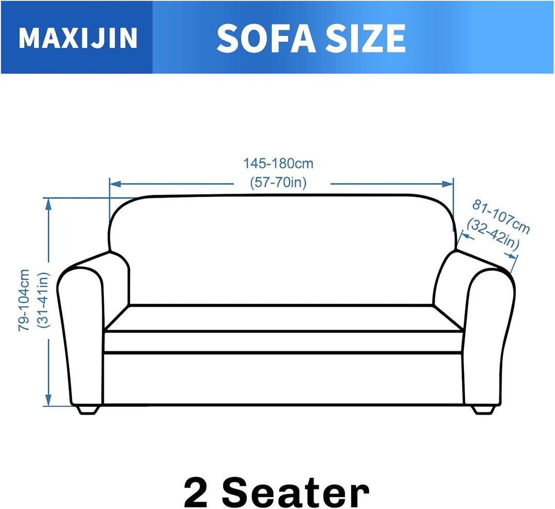 MAXIJIN Creative Jacquard Couchbezüge für 2-Sitzer, Super Stretch rutschfeste Liebessitz Sofabezug f