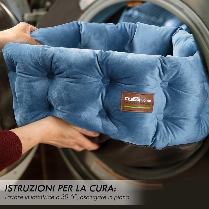 ClevaHome Deep Nest Katzenbett für Katzen bis 7 kg, Rundes Katzenbett für den Innenbereich mit Samto