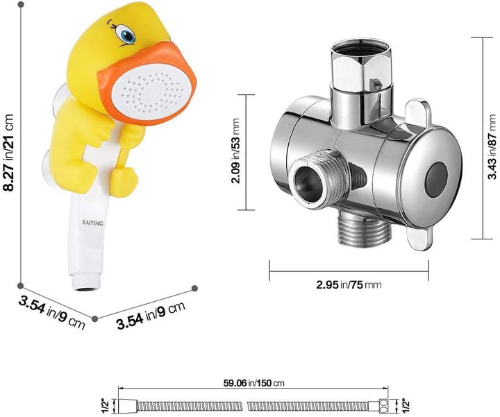 KAIYING Duschköpfe für Kinder (Ente) &amp; KAIYING Wassersparender Duschkopf mit Filter Gegen Kalk (Gebü