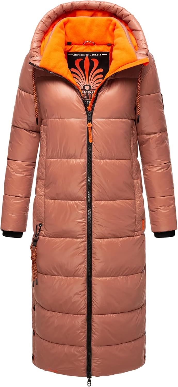 Navahoo Damen warmer Winter Steppmantel mit Kapuze Schmuseengel XS-XXL XS Terracotta, XS Terracotta