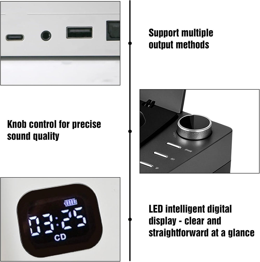 CD Player Tragbar mit Bluetooth 5.1, CD-Player mit Lautsprecher Fernbedienung Wiederaufladbar CD Spi