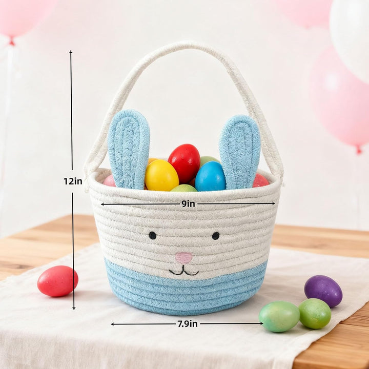 Osterkorb, Osterhasenkorb mit Griff, Osterkörbe für Kinder, Baby-Geschenkkorb, Eiereimer, Geschenke,