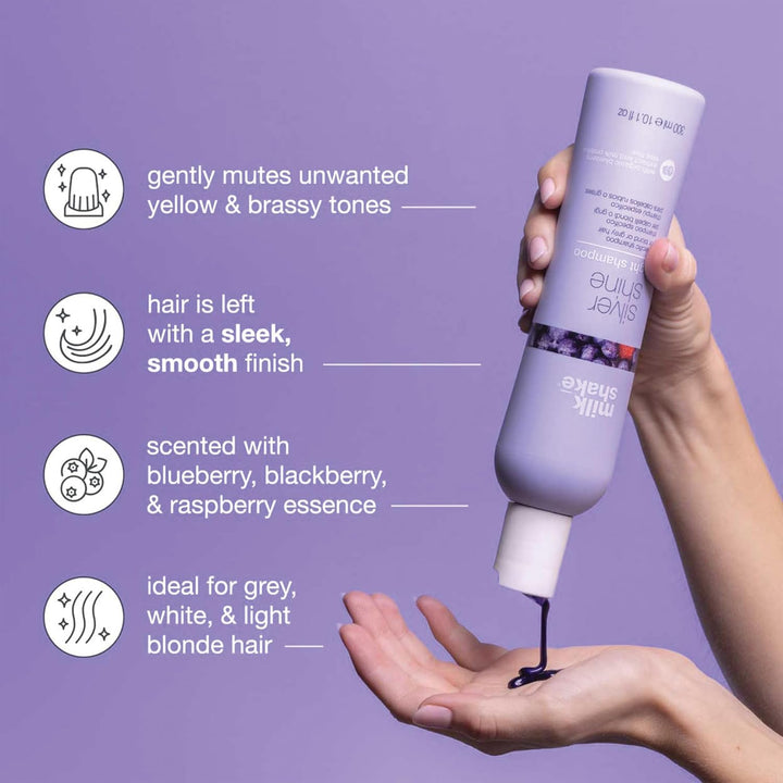 milk_shake Silver Shine Light Shampoo 1000 ml Blueberries and violet pigment 1 l (1er Pack), 1 l (1e