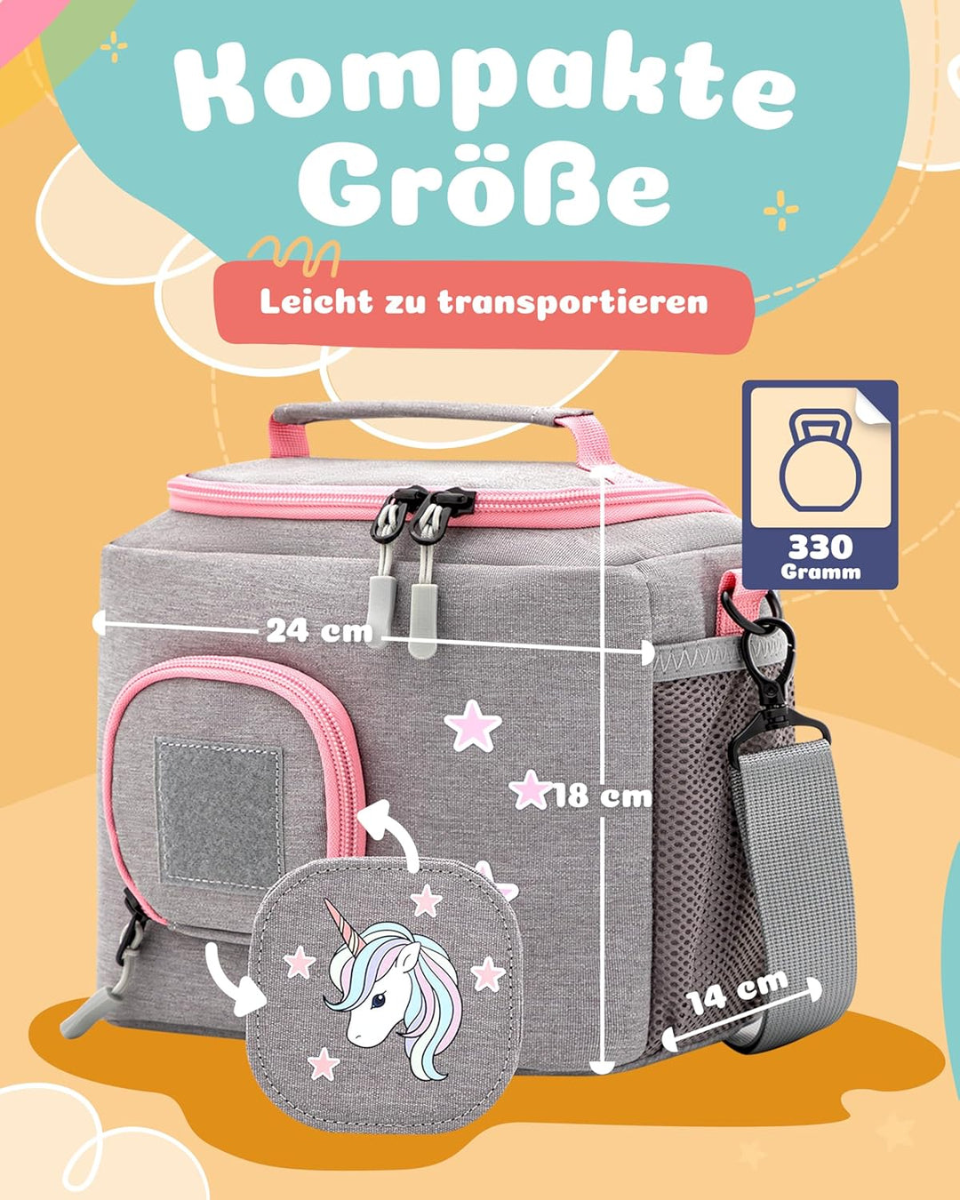 JP Journey Tasche für Toniebox - Transporttasche für 10 Figuren und Box, Reise und Auto (Grau-Rosa E