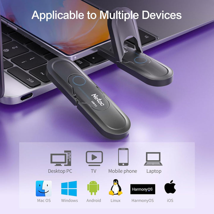 Netac US9 512GB Tragbare SSD 512GB bis zu 1000MB/S, Dual Type-C und USB 3.2 Ports Externe Solid Stat
