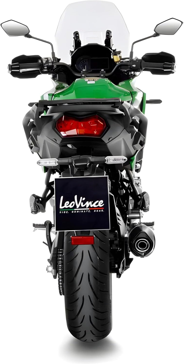 Endschalldämpfer/Auspuffanlage LeoVince SLIP-ON SBK, Edelstahl schwarz, Carbon Kappe, mit Zulassung