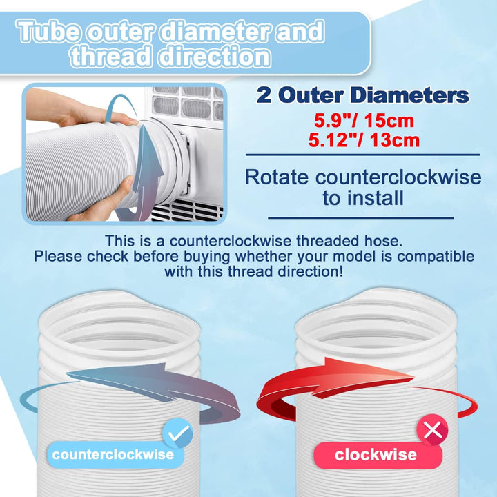 Abluftschlauch 150mm/130 mm, PVC Flexibel Abluftschlauch Klimagerat,Klimaanlage Schlauch HitzebestäN