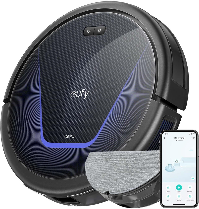 eufy G50 Hybrid Saugroboter mit Wischfunktion & 4.000Pa Starker Saugkraft, Dynamische Navigation, Pr