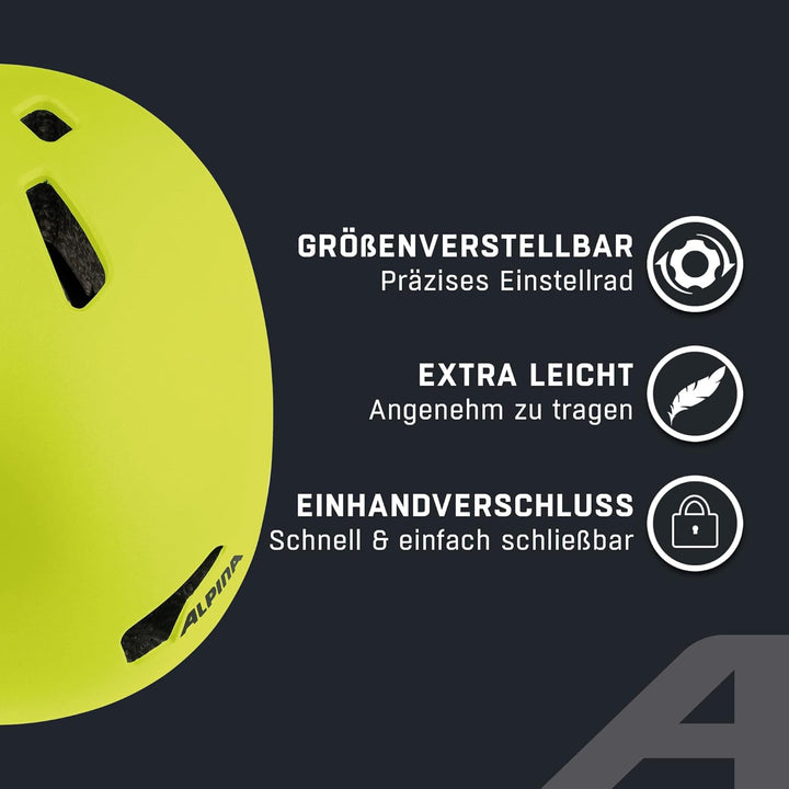 ALPINA HACKNEY - Leichter, Bruchfester & Optimal Klimatisierter Fahrradhelm Mit Nachrüstbarem LED Fü
