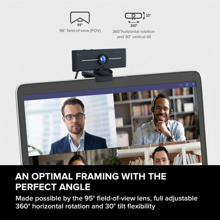 CREATIVE Live! Cam 4K UHD USB Webcam with Backlight Compensation, Up to 60 FPS, 95° Wide-Angle Lens,