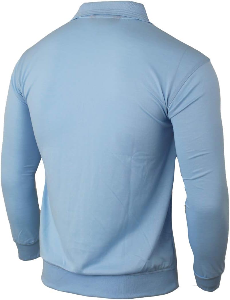Soltice Herren Langarm Poloshirt, Kariert Kragen Polohemd mit Brusttasche, Blousonshirt aus Baumwoll