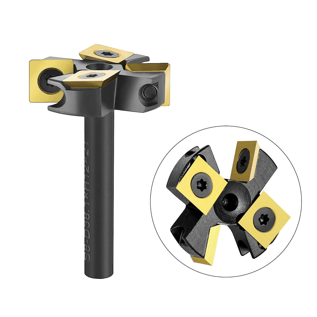 SpeTool Planfräser 8mm Schaft 38.1mm Schnittdurchmesser Planfräser für Oberfräse Hobelfräser mit ATS
