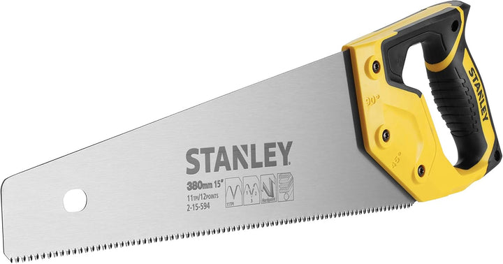 Stanley JetCut Handsäge (fein, 380 mm Länge, 11 Zähne/Inch, Bi-Material, Hardpoint-Verzahnung, 45°/9