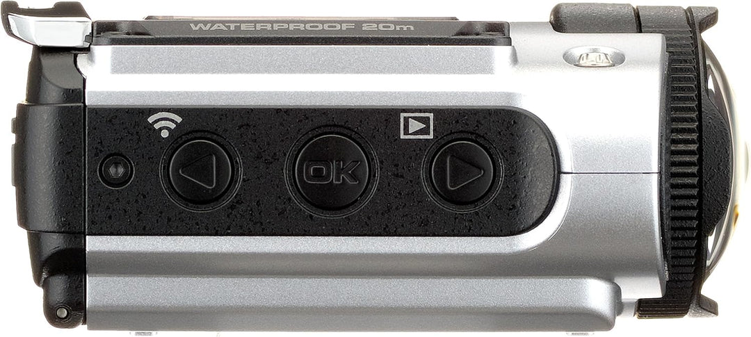 Ricoh WG-M2 kompakte und leichte Actioncam (4K-Video, 204 Grad Ultraweitwinkel-Objektiv) silber, sil
