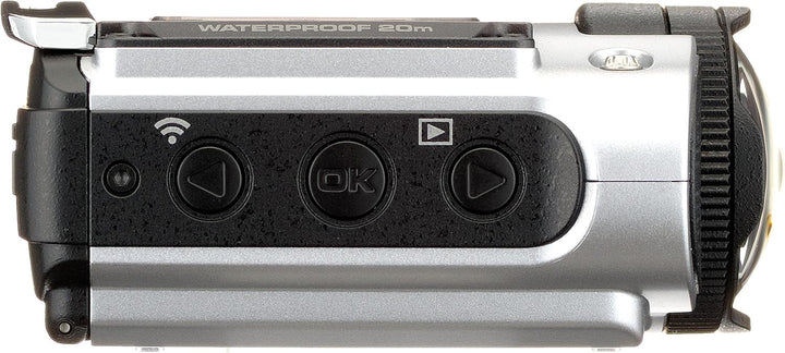 Ricoh WG-M2 kompakte und leichte Actioncam (4K-Video, 204 Grad Ultraweitwinkel-Objektiv) silber, sil