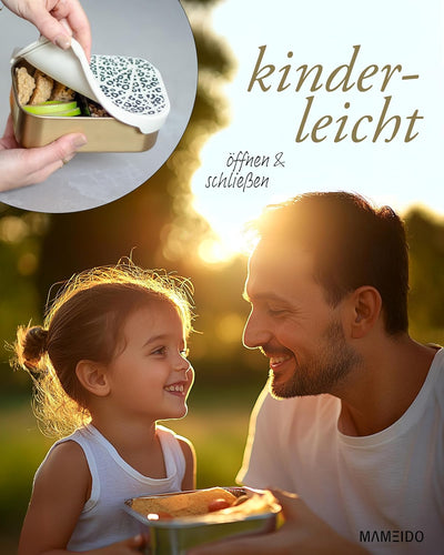 MAMEIDO Brotdose Edelstahl 800ml, flexiblem Trenner & Silikondeckel, Lunchbox Erwachsene, leichte Ve