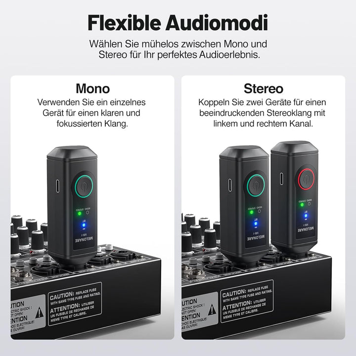 MB-1 Wireless XLR Bluetooth Empfänger, 15 Stunden Akkulaufzeit, BT 5.3, High-Fidelity Audio, Mono/St