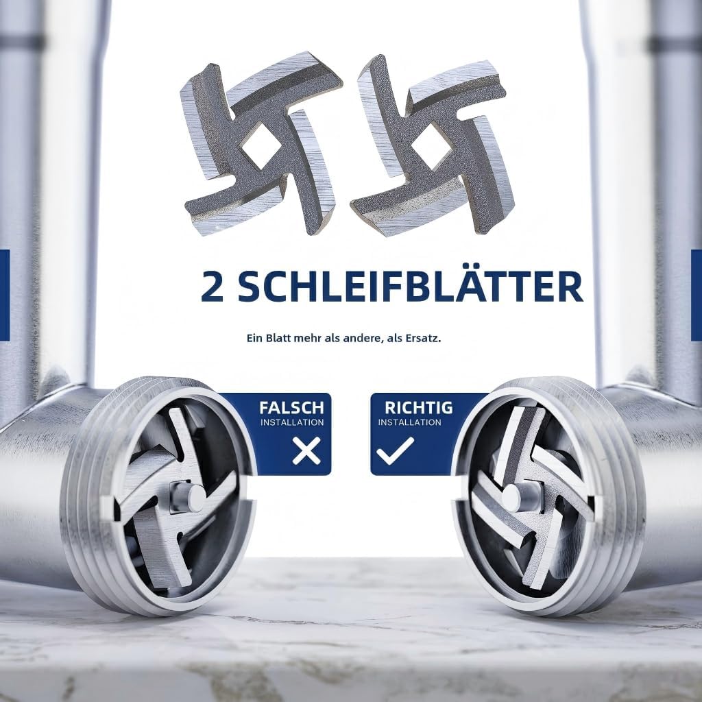 CHEFFANO 2800W[Max] Elektrischer Fleischwolf, 4-in-1 Multifunktions Fleischzerkleinerer mit 3 Edelst