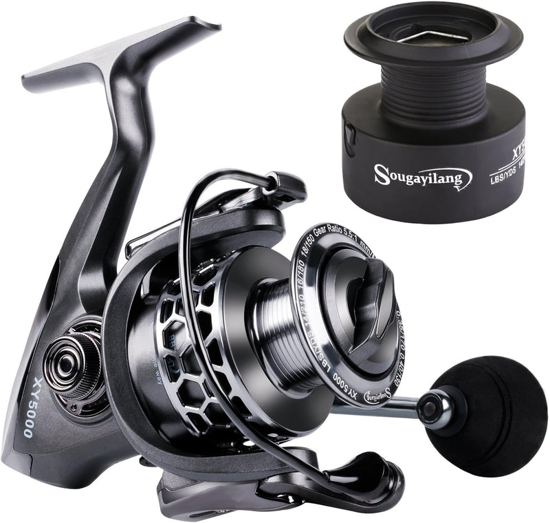 Sougayilang Angelrolle 13 + 1BB Leichtgewichtig, ultraglatt, Aluminium, drehbar, mit gratis Ersatz-G