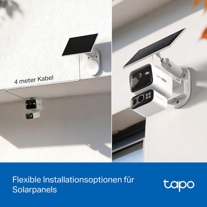 Tapo C645D KIT Solar Überwachungskamera Aussen mit Akku | 2K Dual-Objektiv | 165° Winkel + 6mm Objek