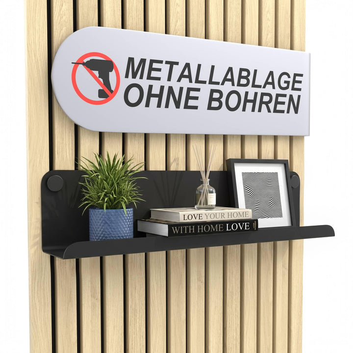 HOME LOVE Ablage für Akustikpaneele 52x9 cm – ohne Bohren | Regal für Paneele | Akustikpaneele Zubeh