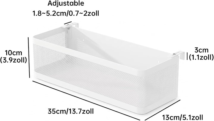Bettablage zum Einhängen, Bett Organizer für Schlafzimmer &amp; Wohnheim, XL Weiss 35 × 13 × 10 cm, Weis