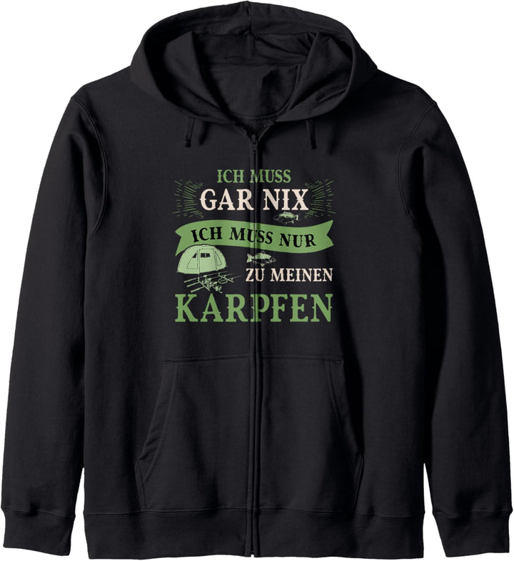 Karpfen Karpfenangler Angler Spruch Karpfenangeln Kapuzenjacke