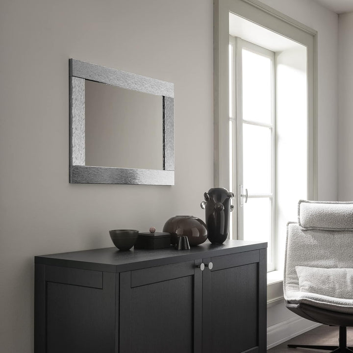 ARHome Spiegel Luxury, 76 x 56 cm, Poliert Silber, Wandspiegel, Made in Italy 76 x 56 Silber Glänzen