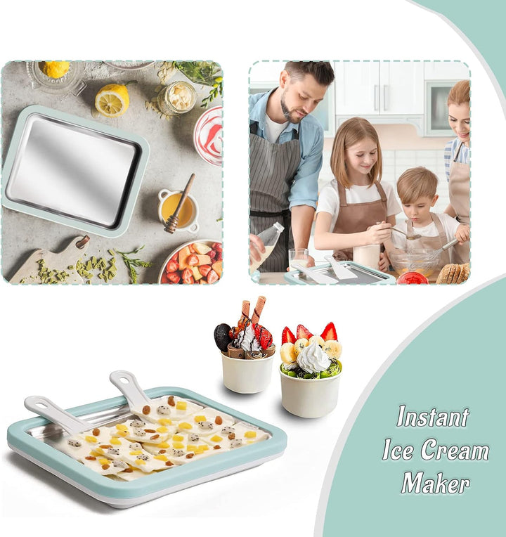 climafusion Eisplatte Eis Rolls zum Eis Machen DIY, Ice Cream Machine rolls maker mit 2 Spateln, Gel