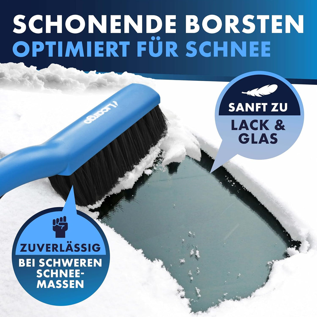 LICARGO Eiskratzer Auto mit Besen 41cm - Stabil, Lang &amp; lackschonend | Made IN EU | 2in1 Schneebesen
