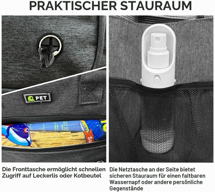 Hundetasche für Kleine Hunde und Katzen, Leichte &amp; Atmungsaktive Haustiertasche aus Oxford-Stoff mit