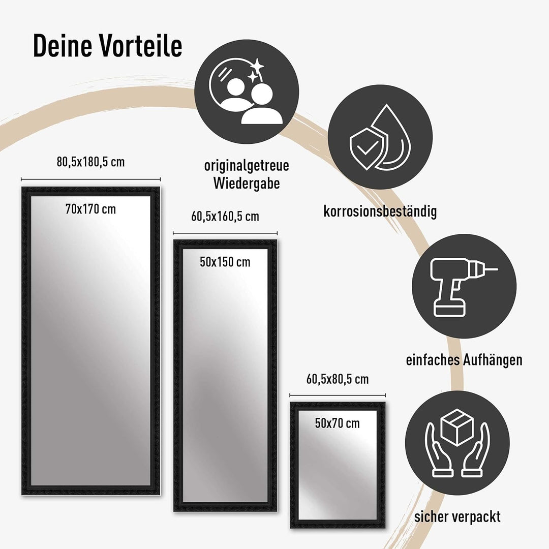 nielsen HOME Wandspiegel Francesca, Gold, Holz, ca. 70x170 cm, 170L x 70B cm