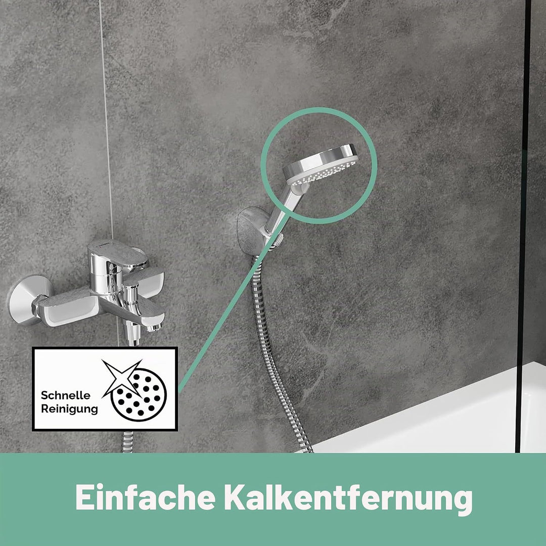 hansgrohe Duschset Vernis Blend, Duschkopf wassersparend mit Schlauch und Halterung, Handbrause mit