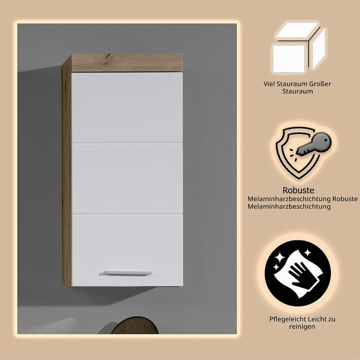 trendteam smart living - Hängeschrank - Bad - Amanda - Aufbaumass (BxHxT) 37 x 77 x 23 cm - Farbe We