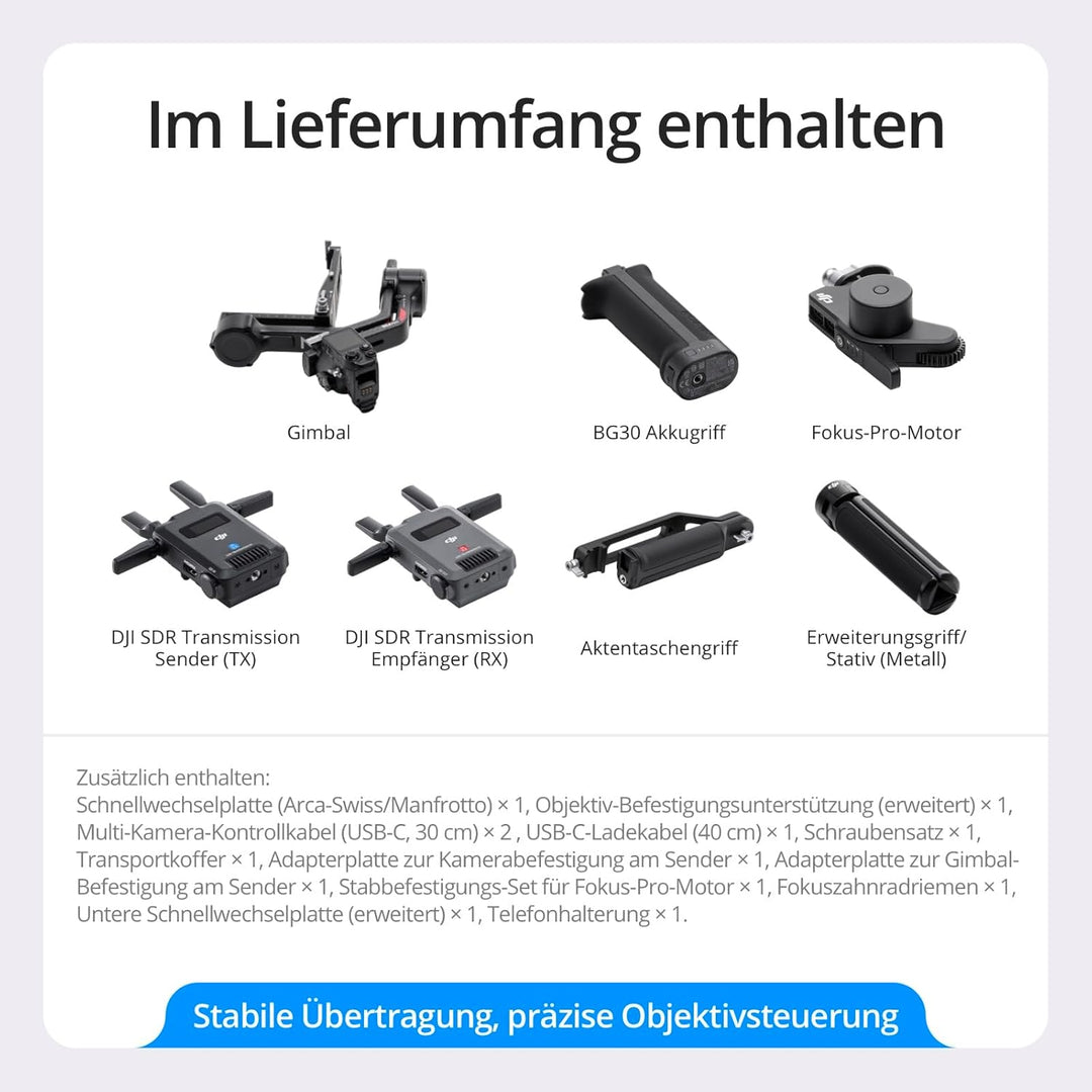 DJI RS 4 Pro Combo (2026), 3-Achsen Gimbal-Stabilisator für DSLR- und Kinokameras Canon/Sony/Panason