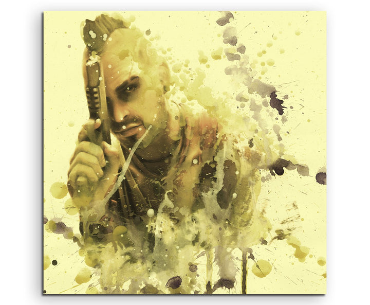 Far_Cry_60x60cm Splash Art Paul Sinus Aquarell, Gemälde, Kunstbild auf Leinwand