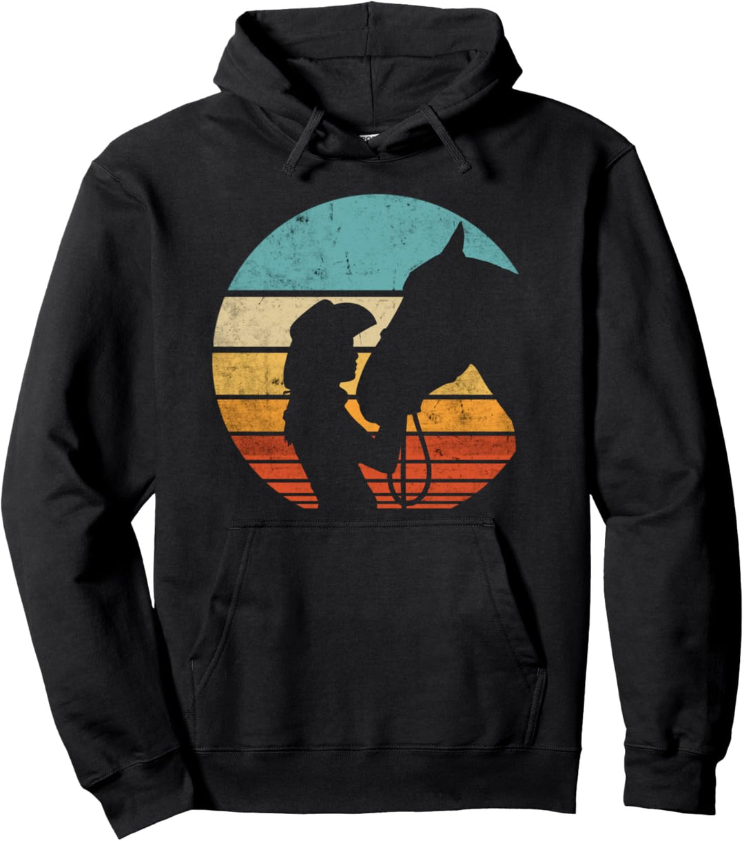 Westernreiten Westernreiterin Reiten Cowgirls Retro Vintage Pullover Hoodie