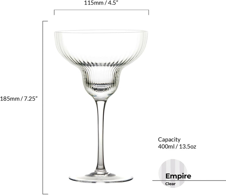 Anton Studio Designs - Empire Margarita Gläser - Cocktailgläser - Set von 2…, Transparent