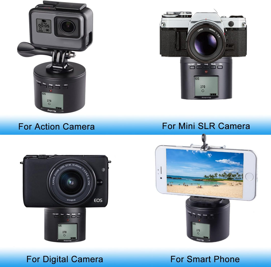 Suptig Stativhalterung für 360-Grad-Elektrogeräte, Stativkopf für GoPro iPhone Samrtphone Digital Ca