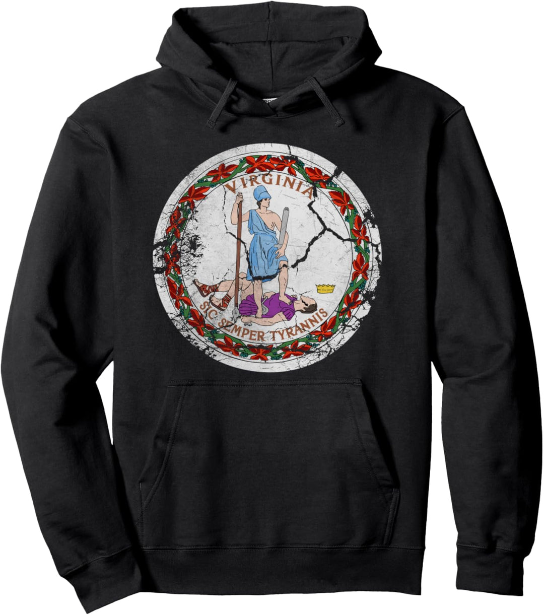 Virginia Bundesstaat Flagge Vintage Fade Home Familie Männer Frauen Kinder Pullover Hoodie