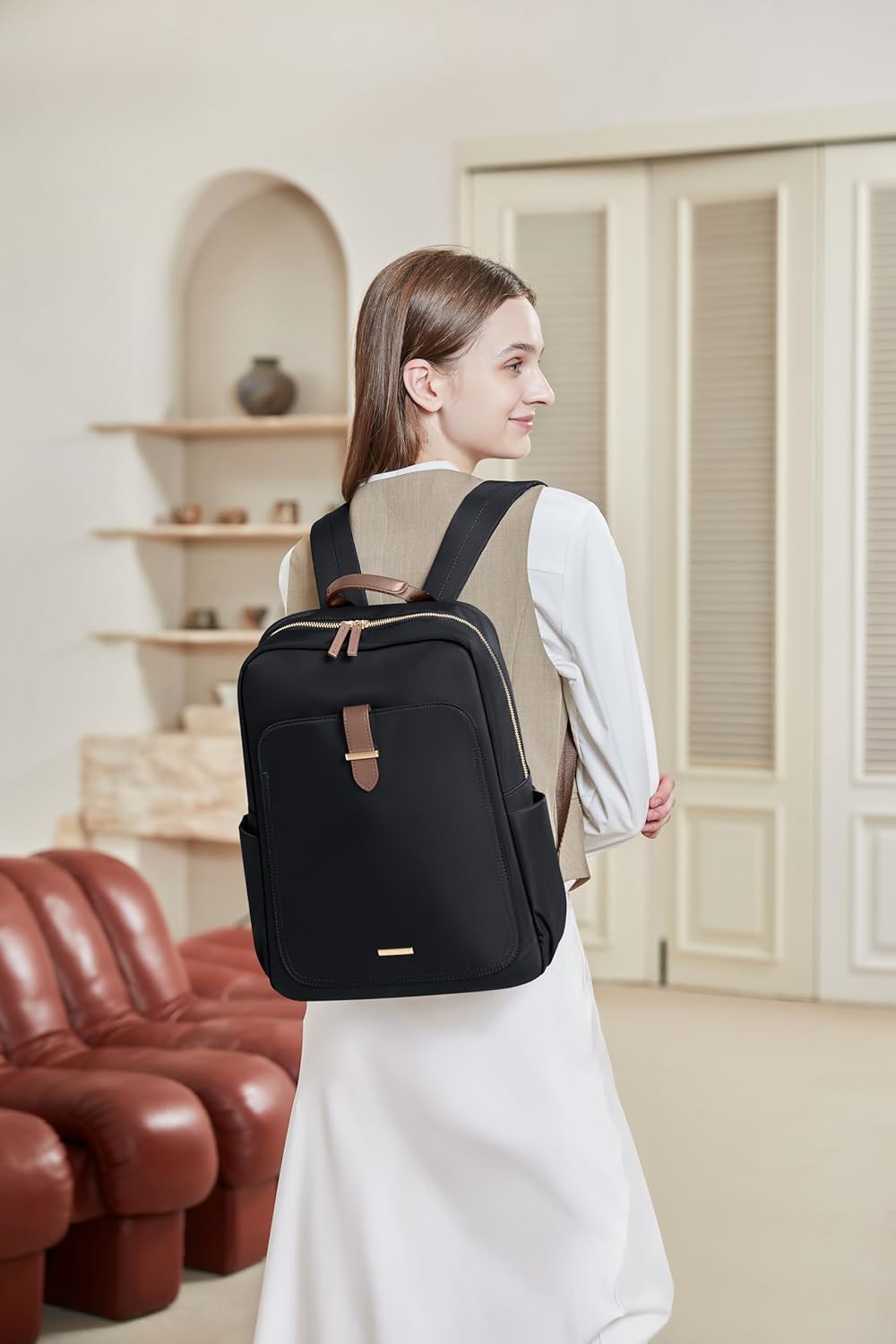 GOLF SUPAGS Laptop Rucksack Damen Elegant 14 Zoll Schulrucksack Herren Tagesrucksack Wasserdicht Sch