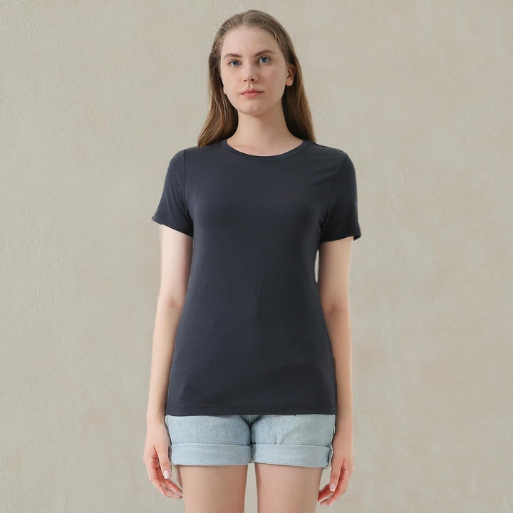 Merino Protect 100% Merino Wolle Shirt Damen Kurzarm Rundhals Wolle Unterhemd Geruchsresistenz Funkt