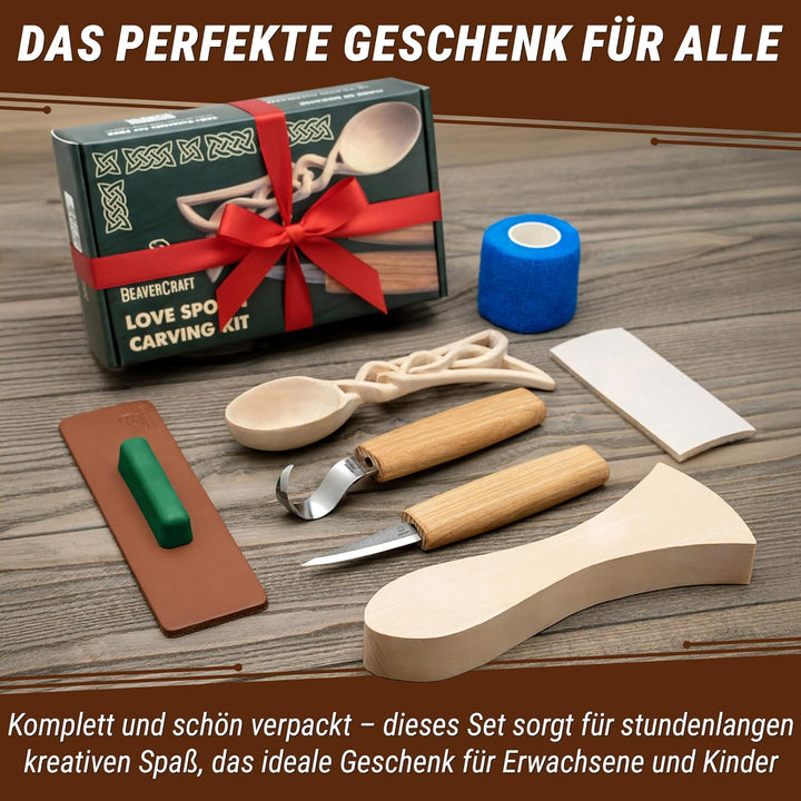 BeaverCraft - Löffelschnitzset für Anfänger DIY04 - Holzschnitzerei Schnitzel Hobby Kit für Erwachse
