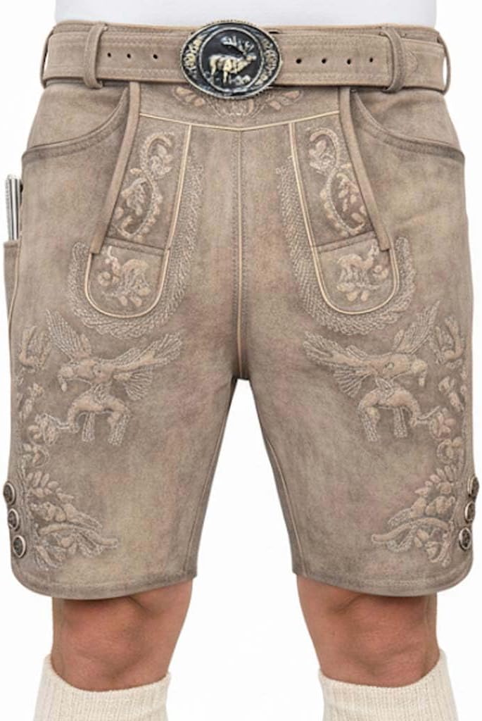 Lederhose Herren kurz Trachten Lederhose antik braun Oktoberfest Lederhose Bayerische Lederhose Trac