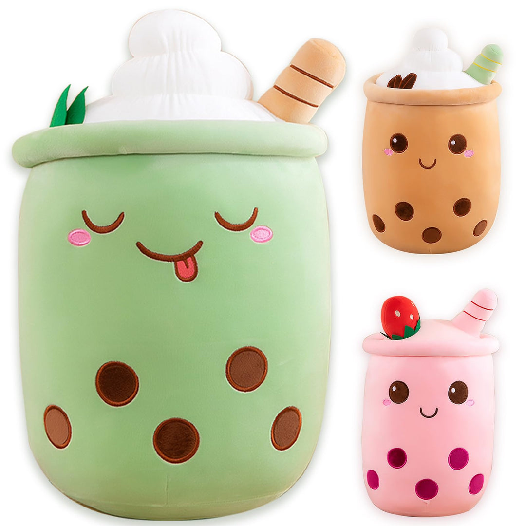 Bubble Tea Kuscheltier PlüSchtier XXL SüssE Kissen, Kawaii Bubble Tea Cup Plushie Stofftier Boba Tee