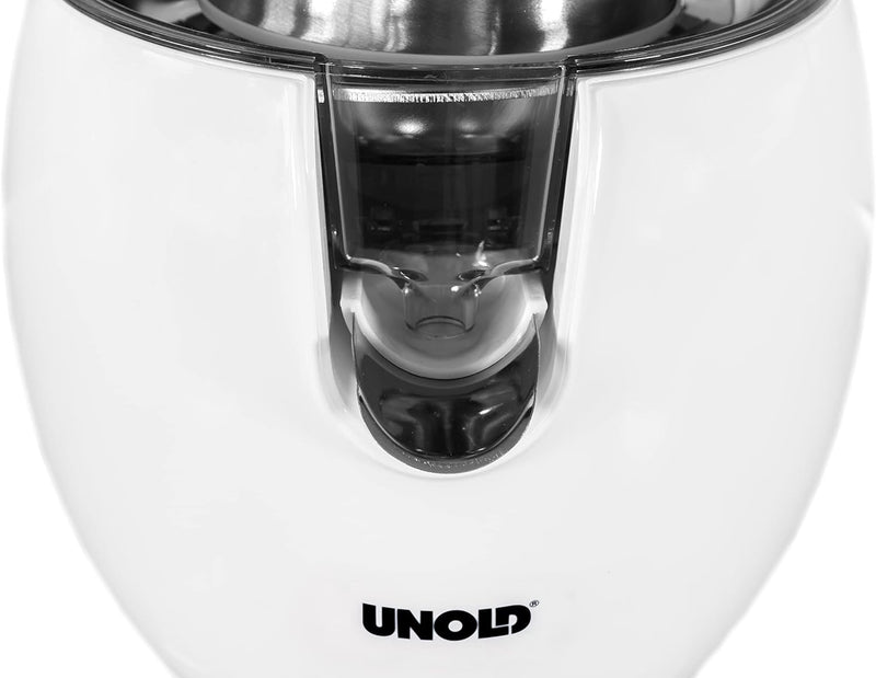 UNOLD 78130 ZITRUSPRESSE Power Juicy White für grosse und kleine Zitrusfrüchte, 300W Motor für perfe